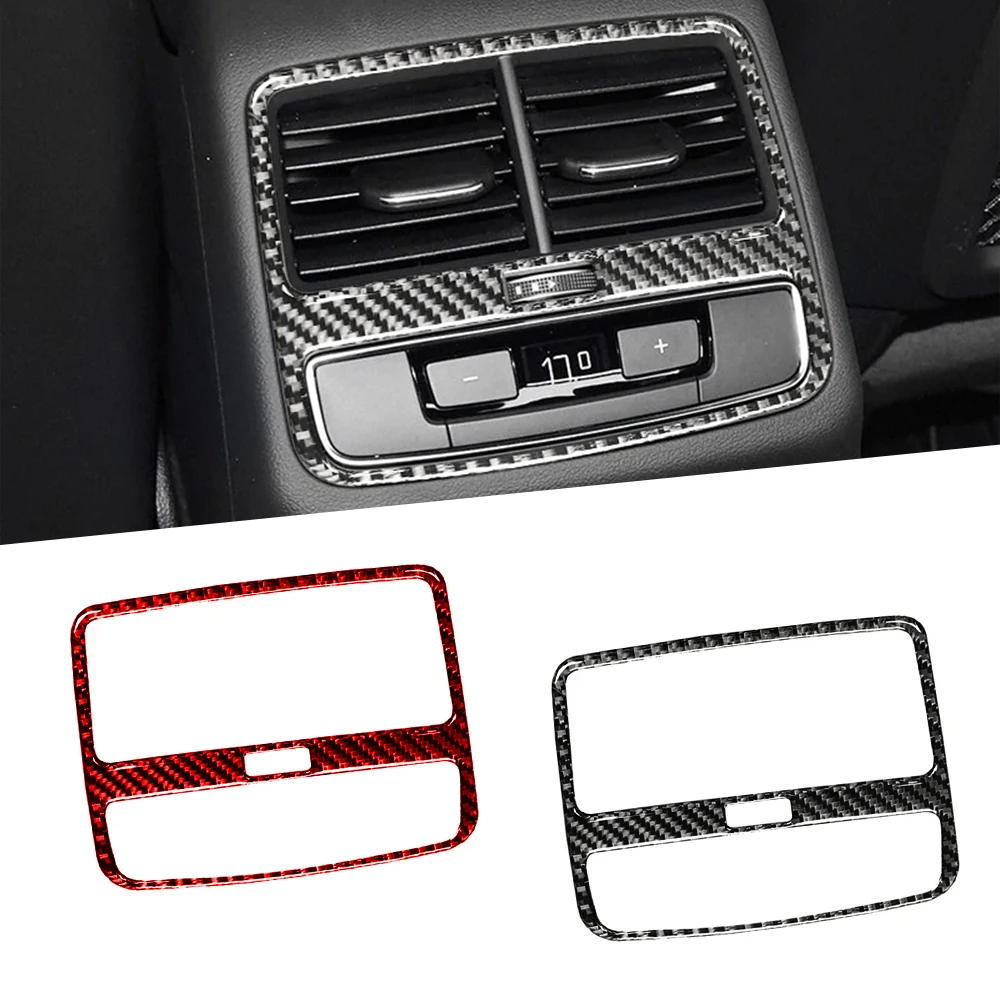 

Carbon Fiber Trim For Audi A4L A4 B9 2017-2020 Accessories Modified Interior Auto Back Air Vent Outlet Set Sticker Frame Cover