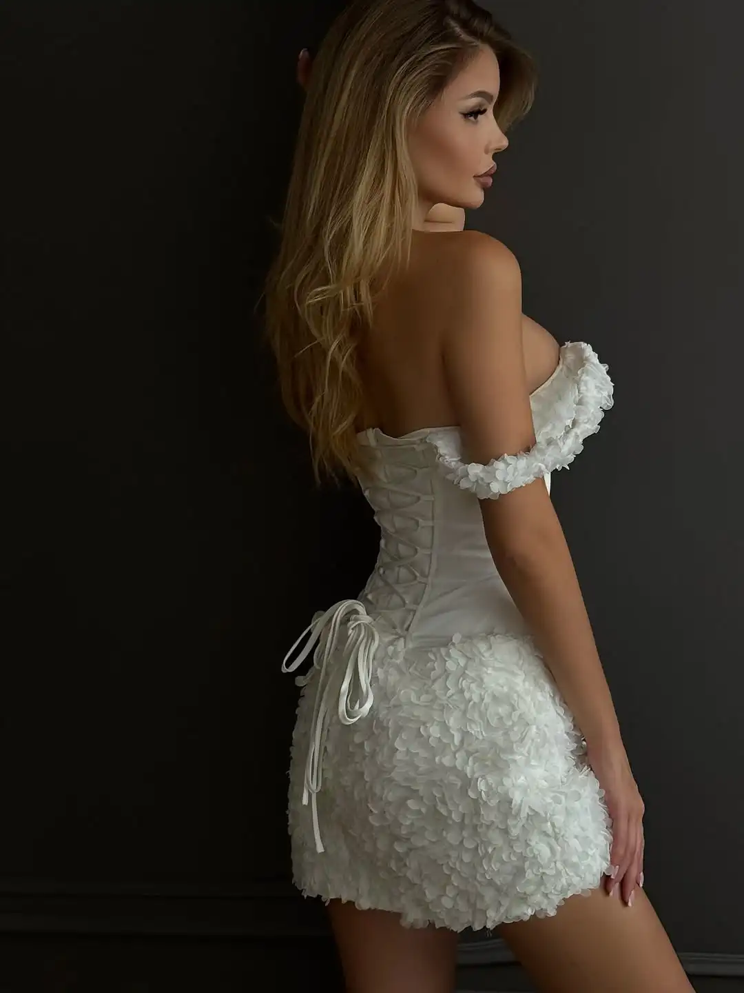 

New Design Sexy Off The Shoulder Cocktail Dress Fishbone Flowers Fashion Mini Party Gown Charming Prom Dress