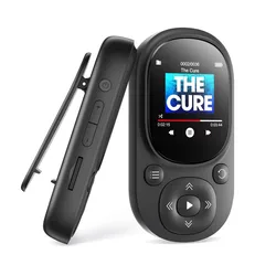 32GB MP3 Player back Clip, Mini Portable Music Player FM Radio, with Recording Function, Key Type MP3 Player Walking Pedometer