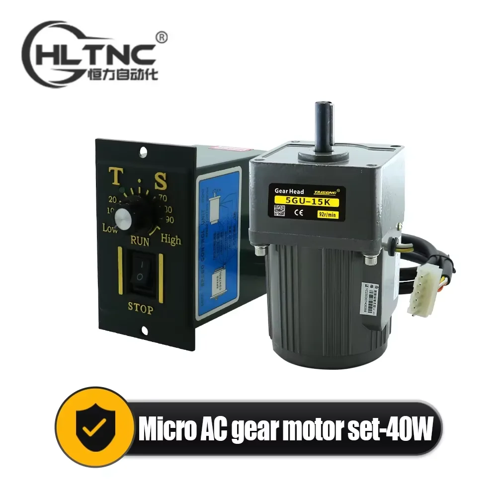 

40 Вт микро мотор-редуктор переменного тока, 1 фаза, 220 В, асинхронный двигатель, вал двигателя, 12 мм для упаковочной машины, регулируемая скорость