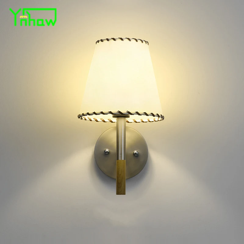 

Nanyang Retro Cloth Shade Minimalist Wall Lamp for Home Living Room Bedroom Wall Lamp