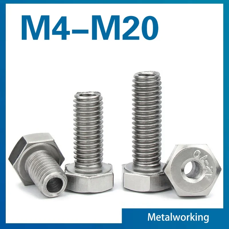 

M4 M5 M6 M8 M10 M12 M14 M16 M20 304 Stainless Steel Outer Hexagon Hollow Screw Hollow Bolt Mask Machine Through Hole Screw