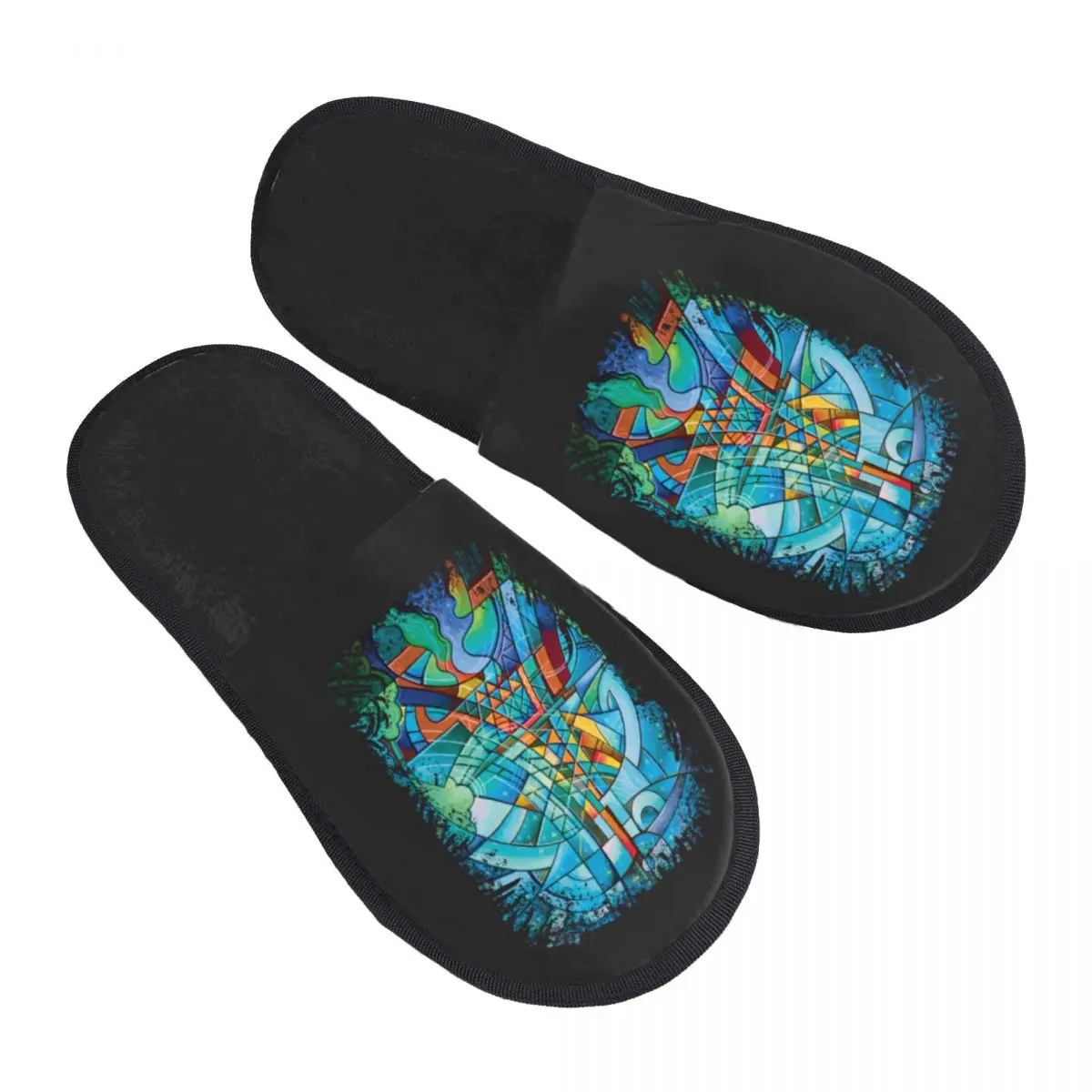 Custom Print Vrouwen Parijs Artistiek Huis Slippers Gezellig Warm Traagschuim Pluizige Slipper Indoor Outdoor Schoenen