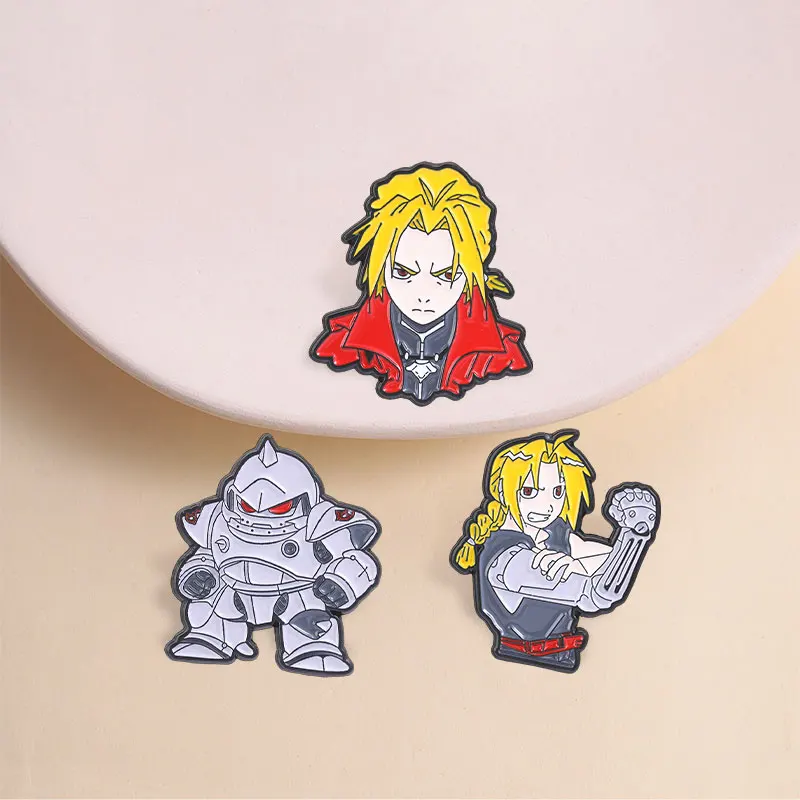 Cartoon Anime Character Enamel Pins Japanese Comic Mechanical Armor Figure Brooches Lapel Badge Jewelry Gifts for Fans Friends