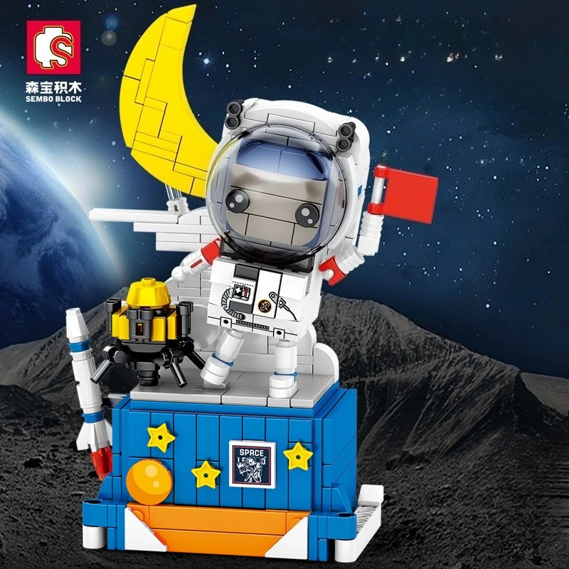 

SEMBO Building Blocks Cute and Interesting Items Astronaut Spacewalk Mobile Phone Holder Decorative Model Birthday Gift