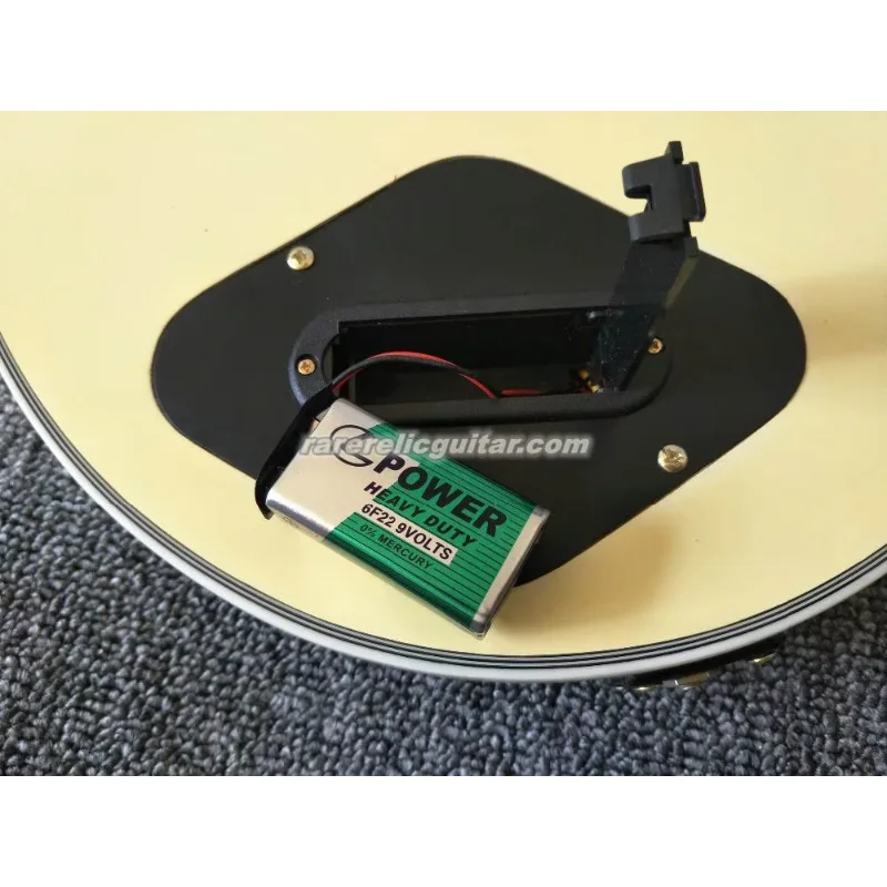 

In Stock Cream Black Electric Guitar China Active EMG Pickups 9V Battery Box Grover Tuners Gold Hardware