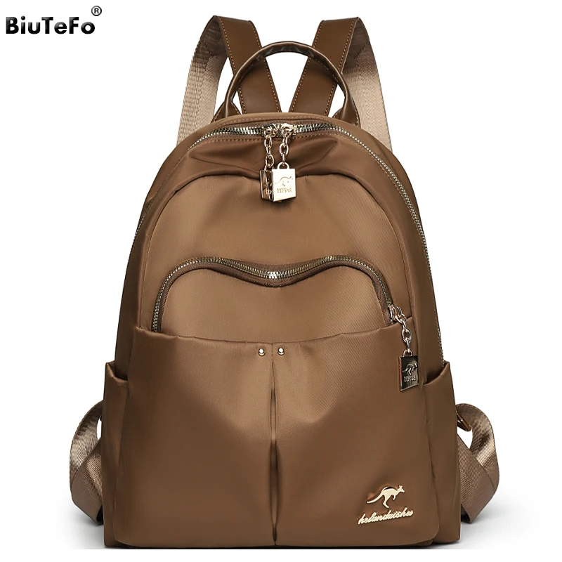 

Fashion Commuter Backpack Women Waterproof Nylon Daypack Ladies Shoulder Bag Lightweight Student Schoolbag Large Travel Rucksack