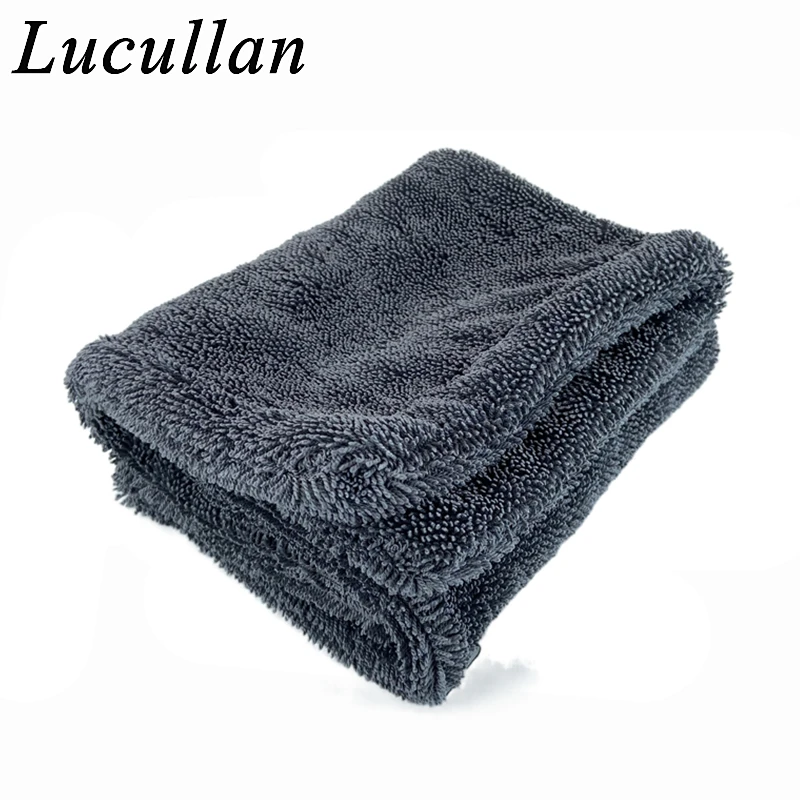 Lucullan Premium Twist Loop Microfiber Drying Towels 3 Sizes The Edgeless Clothes Help to Dry The Entire Car