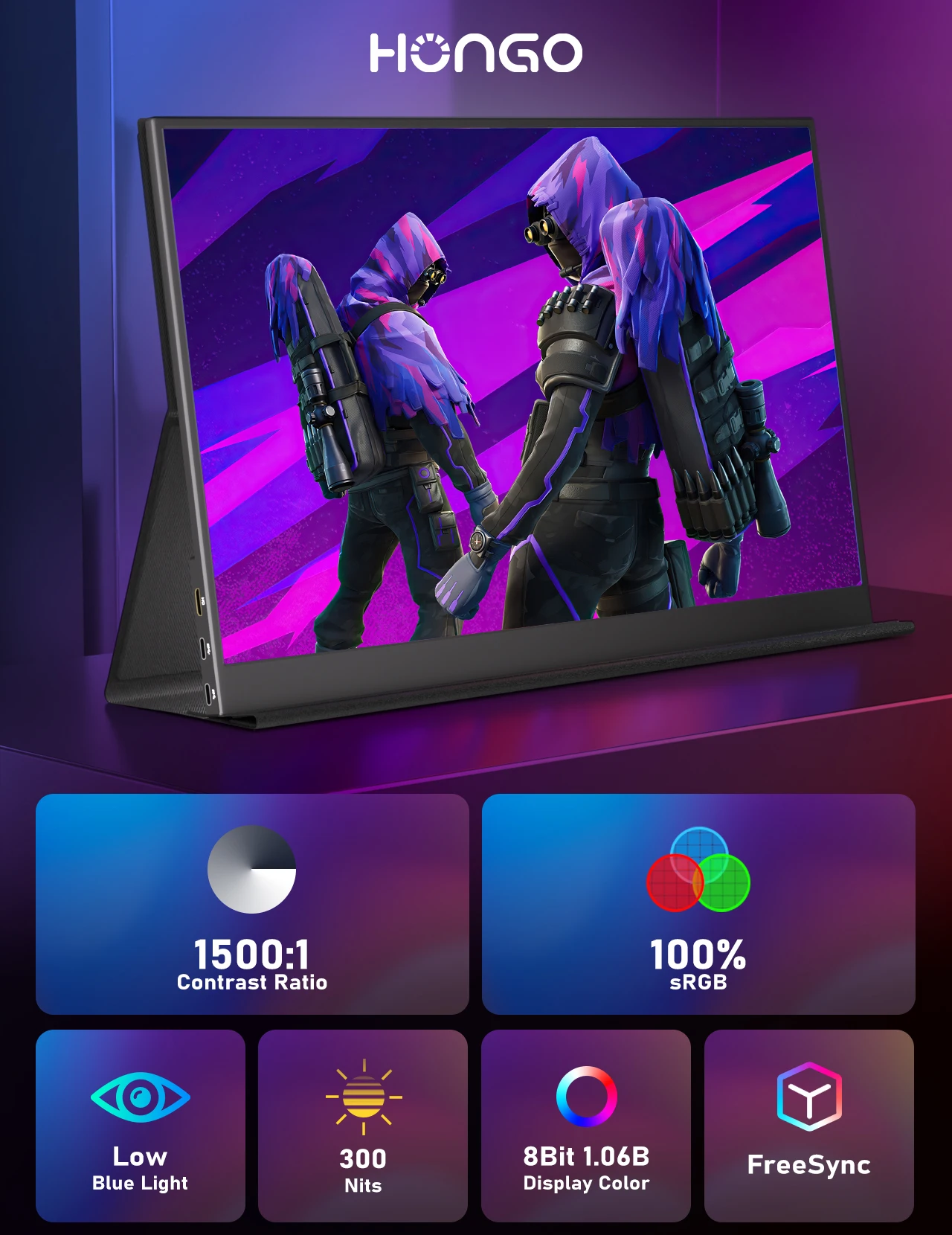 شاشة Amoudo 16 بوصة 2.5K محمولة 2560X1600 100 Adobe SRGB شاشة عرض ألعاب لأجهزة الكمبيوتر المحمول Mac Phone Xbox PS4/5 Switch #2