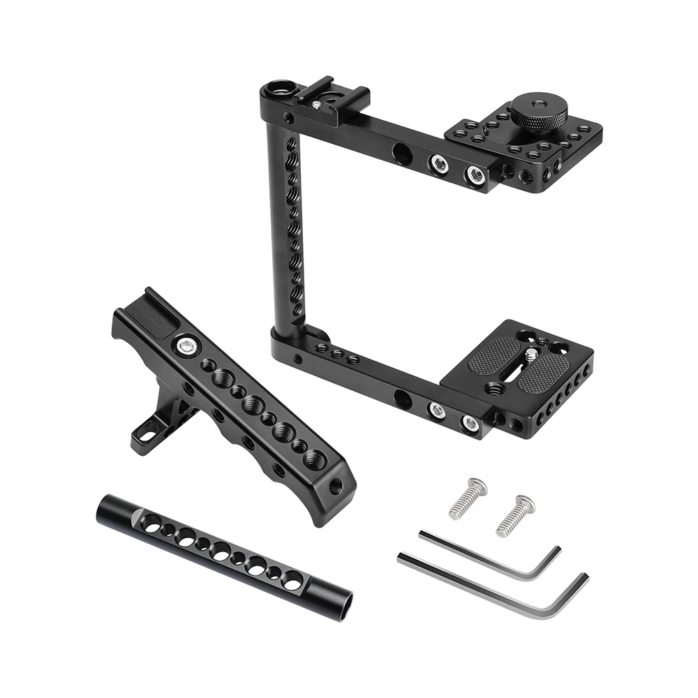 Kayulin Camera Cage Kit With Top Cheese Handle & Shoe Mount For Canon 600D 70D 80D (Right-hand Mounted)