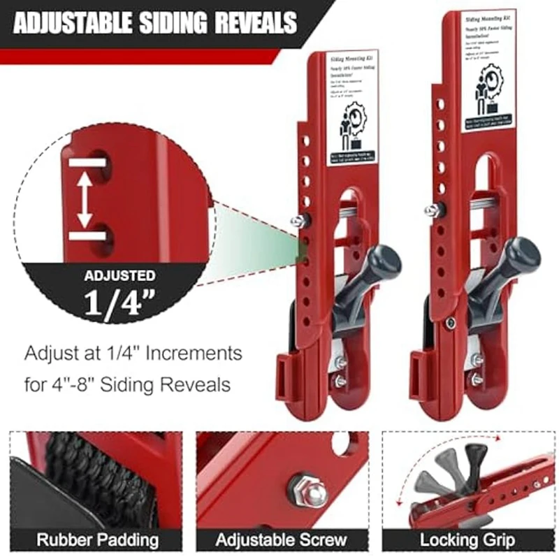 2Pcs Siding Installation Tools For 5/16Inch Fiber Cement Siding, Siding Mounting Kit With Adjustable Reveals