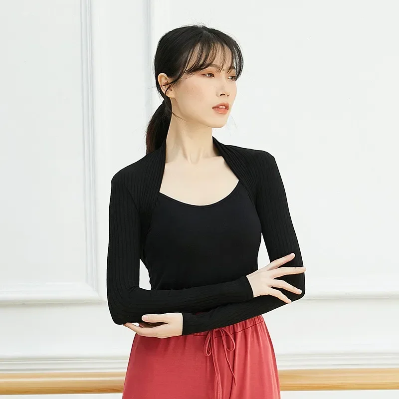 

Cotton Crop Cardigan Teens Women Bolero Shrug for Dance Leotards Dress Knit Arm Sleeves Open Front Cooling Shawl Jacket Sweaters