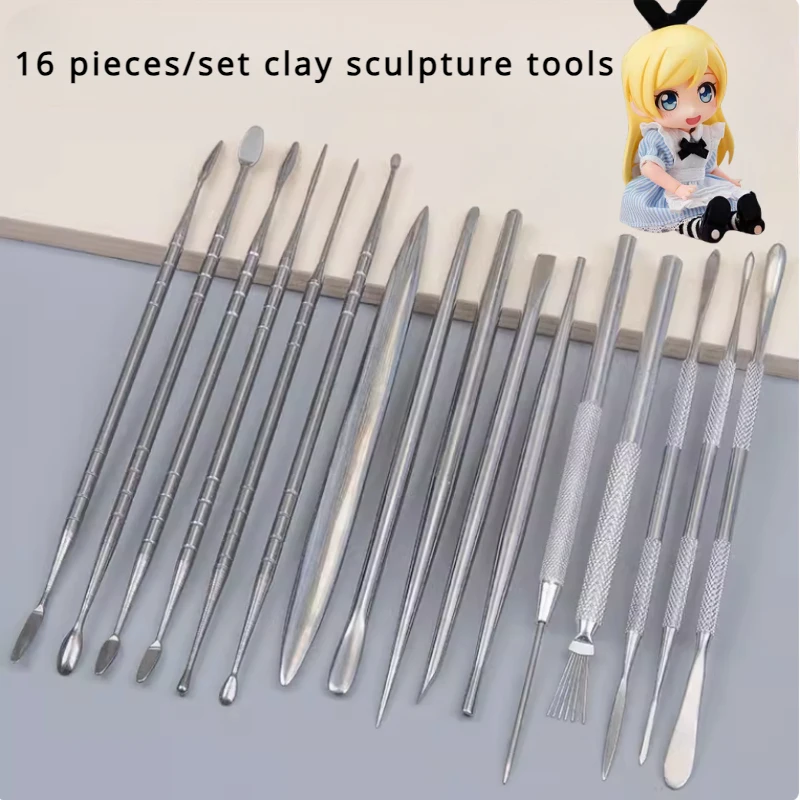 6-16 Pieces/set of Ultra Light Clay Doll Face Fine Sculpture Tools DIY Polymer Clay Animation Cartoon Character Sculpting Tools