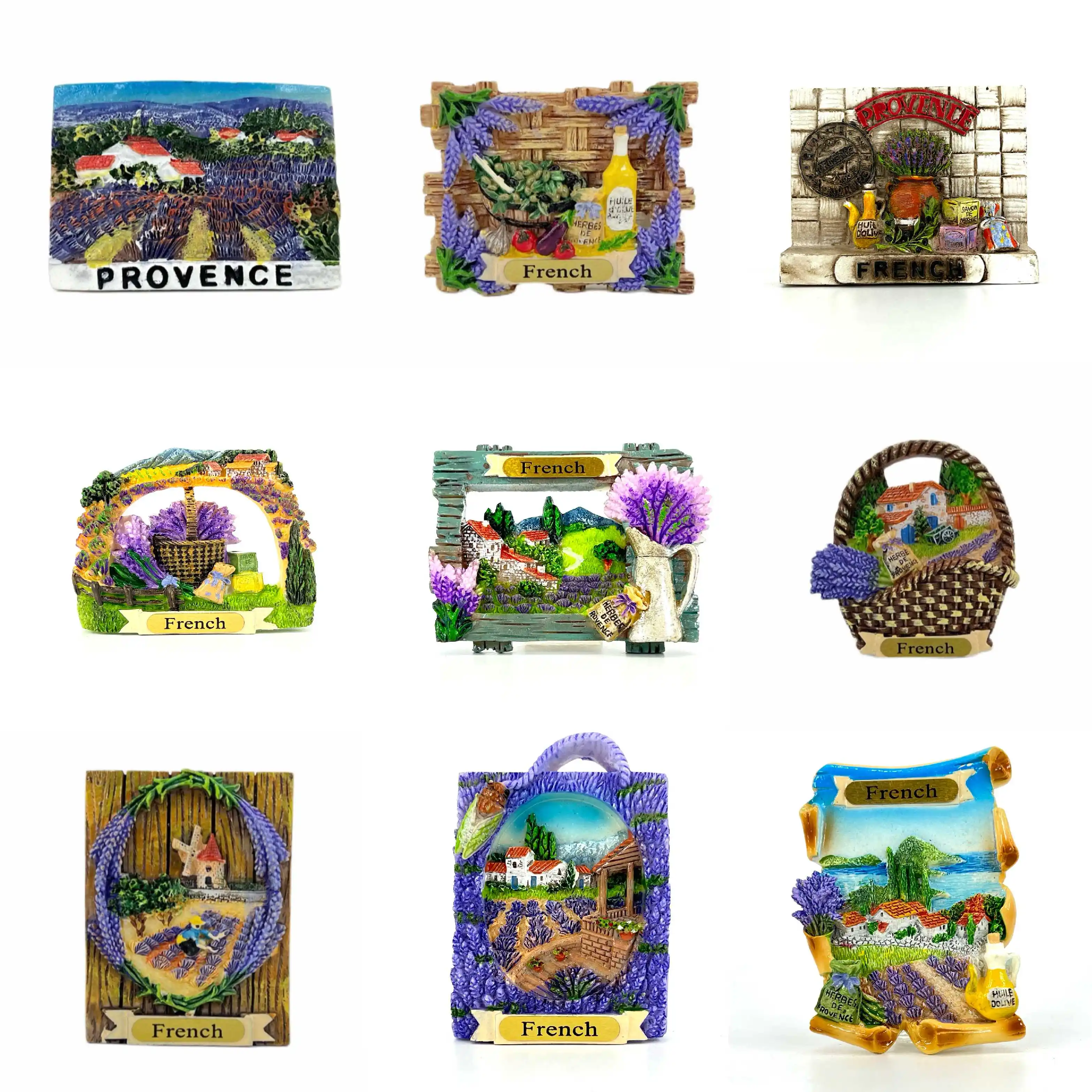 French Fridge Magnets, Provence, The Hometown Of Lavender, Menton, Snacks Mayonnaise Travel Souvenirs 3D Room Decoration