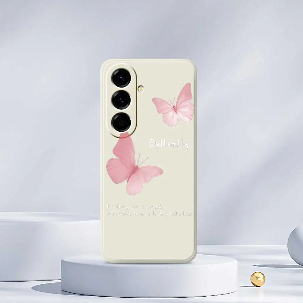 الوردي فراشة قضية الهاتف لسامسونج غالاكسي A56 A32 A23 A22 5G A32 A23 4G A55 A54 A53 A52 A51 A35 A34 A31 A25 A24 غطاء ناعم