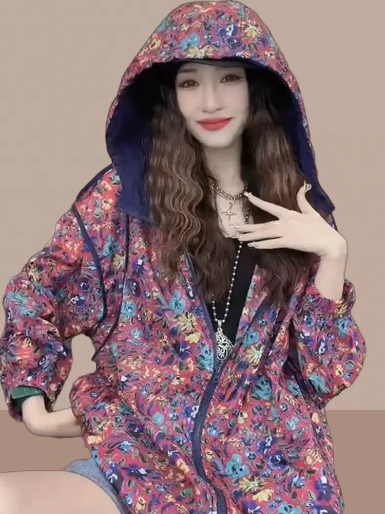 

Женская летняя повседневная уличная дышащая одежда с защитой от УФ-излучения, свободного кроя, с длинными рукавами, капюшоном и утяжкой по низу, коллекция 2026 года