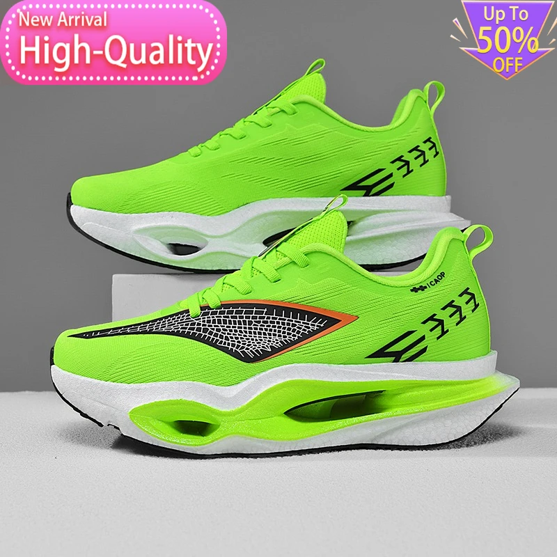 Spring New Breathable and Soft Mens Sports Shoes Lightweight Marathon Running Shoes Commuting and Daily Low Cut Walking Shoes