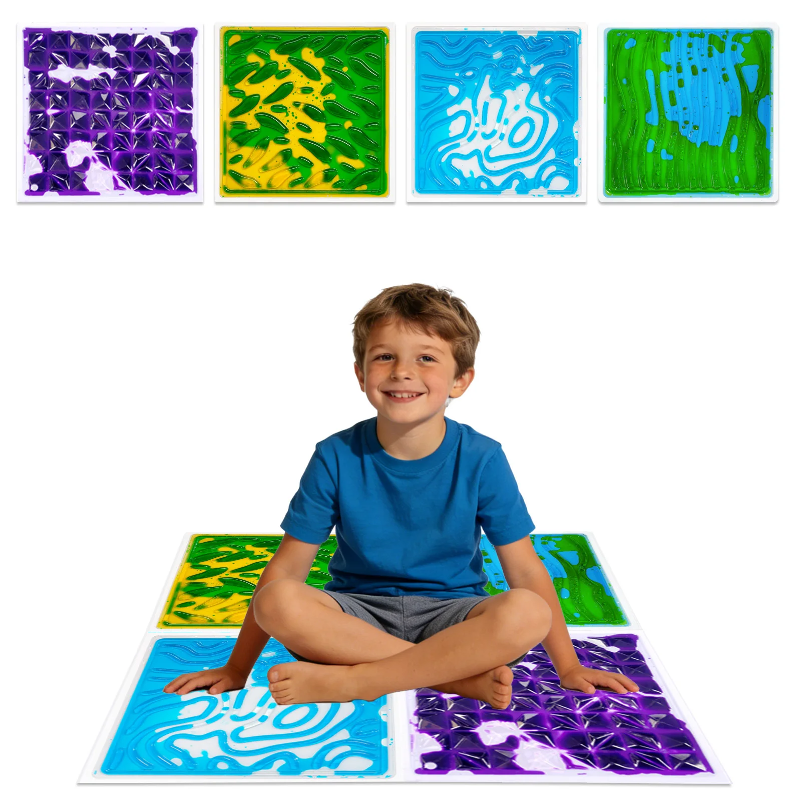 

Сенсорный жидкий игровой коврик для детей, противоскользящий мягкий для развития малышей, премиум-класса