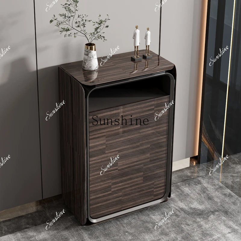

Simple Italian postmodern locker wood grain chest of drawers FT