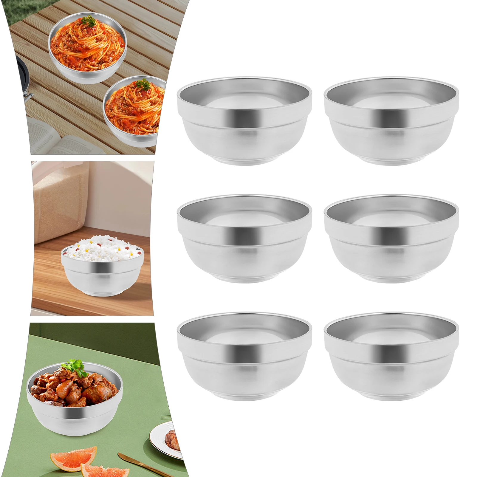 Ciotole In Acciaio Inossidabile, Ciotola Isolata A Doppia Parete, Ciotola Per Zuppa In Acciaio Inossidabile