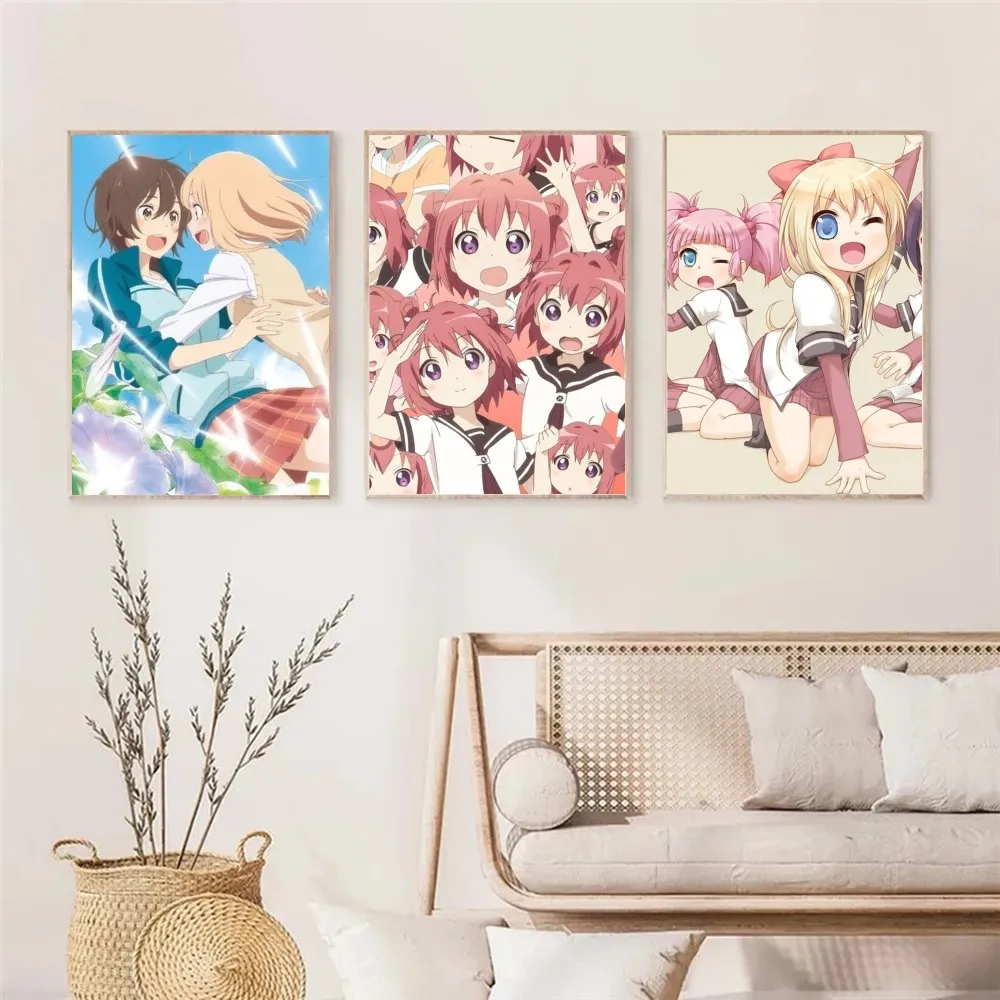 1pc Anime Y-Yuru Yuri Self-adhesive Art Poster Waterproof Paper Sticker Coffee House Bar Room Wall Decor