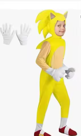 Children's Hedgehog Lightning Mouse Jumpsuit Anime Sonic Boy Cos Game Cosplay Kid Costume