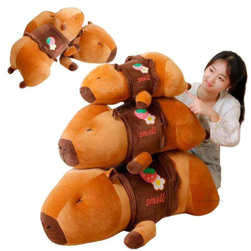 55-95cm Printed Dress Party Capybara Animals Super Soft Dolls Long Throw PillowCartoon High Quality Birthday Christmas Gifts