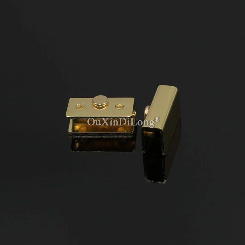 Brand New 4Pairs Stainless Steel Glass Magnetic Clips Display Cabinet Door Hinges Mall Glass Cabinet Push Clamps for 5~8mm Glass