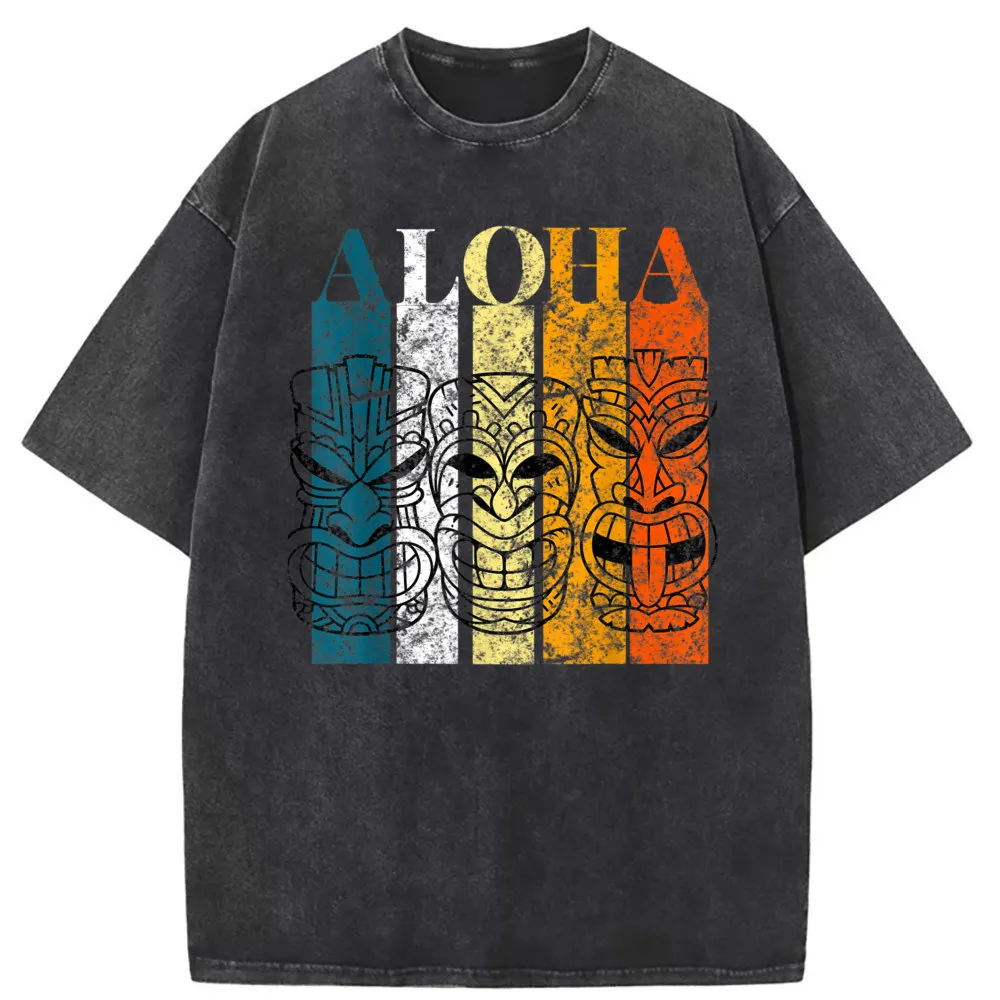 

Aloha Hawaii Theme Vacation Vintage Tshirts Men New Arrivals Popular Long Sleeve Sweatshirts Man Retro Cotton Tee Shirts