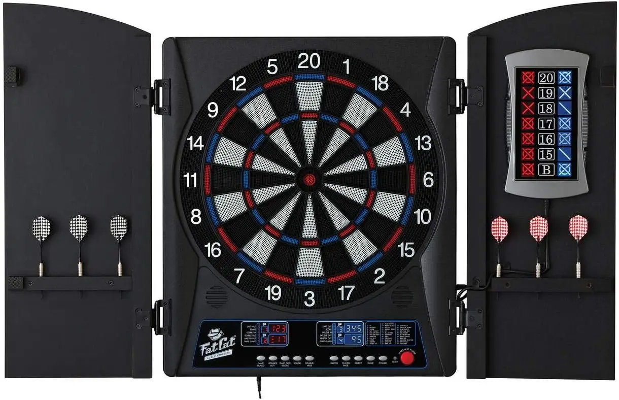 Dart Storage For 6 Darts, Dual Display In Two Colors, Compact Target Face For Fast Play