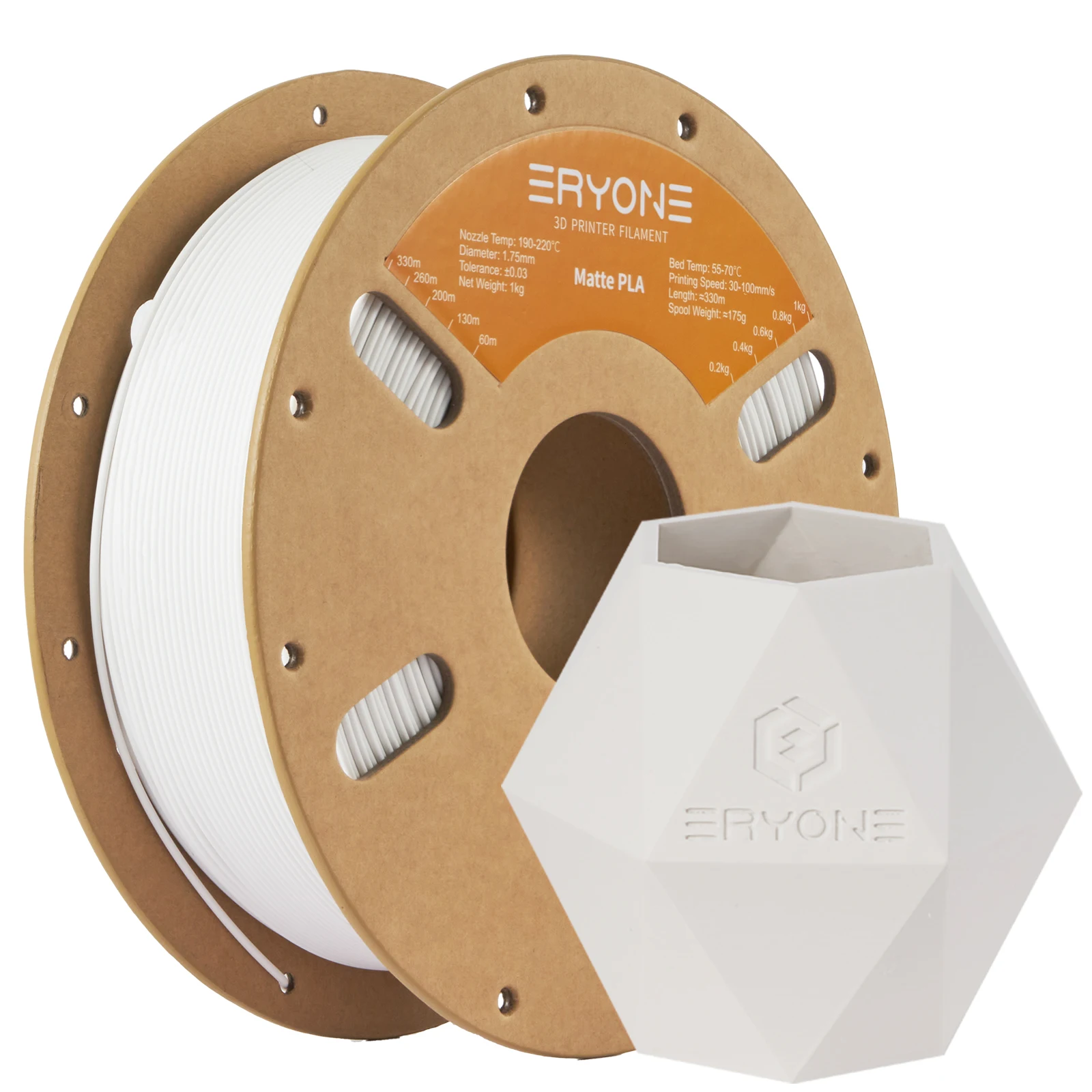 ERYONE 1KG Matt/HS-Matt PLA 3D-Drucker Filament 1,75mm, Premium Matt-Finish Blendfrei, Glatte Oberfläche Hochwertige 1kg Spule