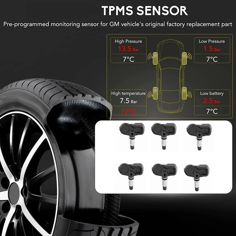 

6Pcs Car TPMS Sensor 42607-33011 For Toyota Camry Lexus GS460 RX350 42607-33021 Tire Pressure Sensor Monitoring System Parts