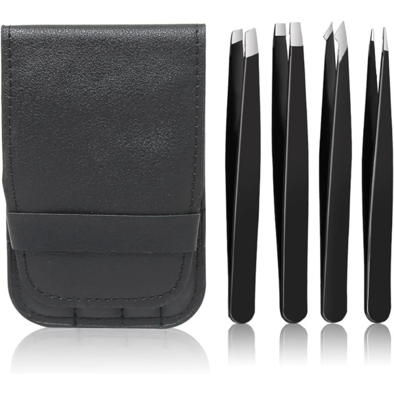 4pcs/Set Premium Eyebrow Tweezers Collection - High-Precision Stainless Steel Tweezers for Facial Hair and Inner Hair Removal wi