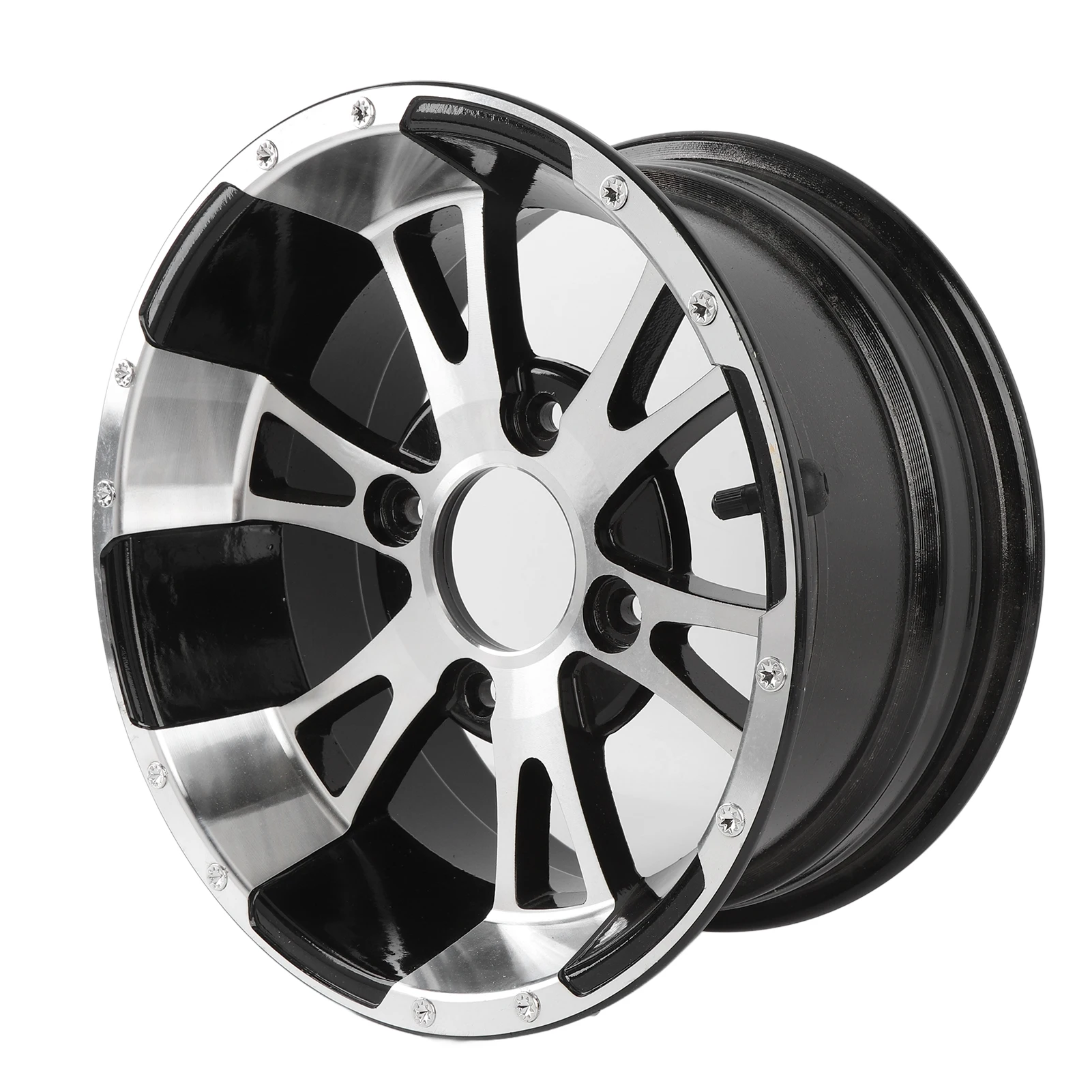 

12-дюймовый алюминиевый диск 25X8-12 26/9-12 с 4 отверстиями, высокая грузоподъемность, долговечность для квадроциклов, картов, гольф-каров
