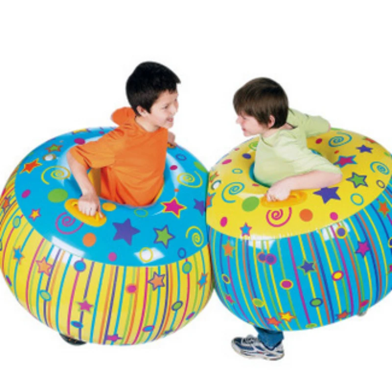 Children's outdoor toys sensory integration training inflatable bump music collision bucket 2 packs