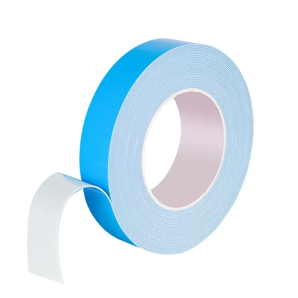 10Meters/Roll Blue Film White Double Sided Tape Strong Self Adhesive Sponge Strip PE Foam Tape Multifunctional