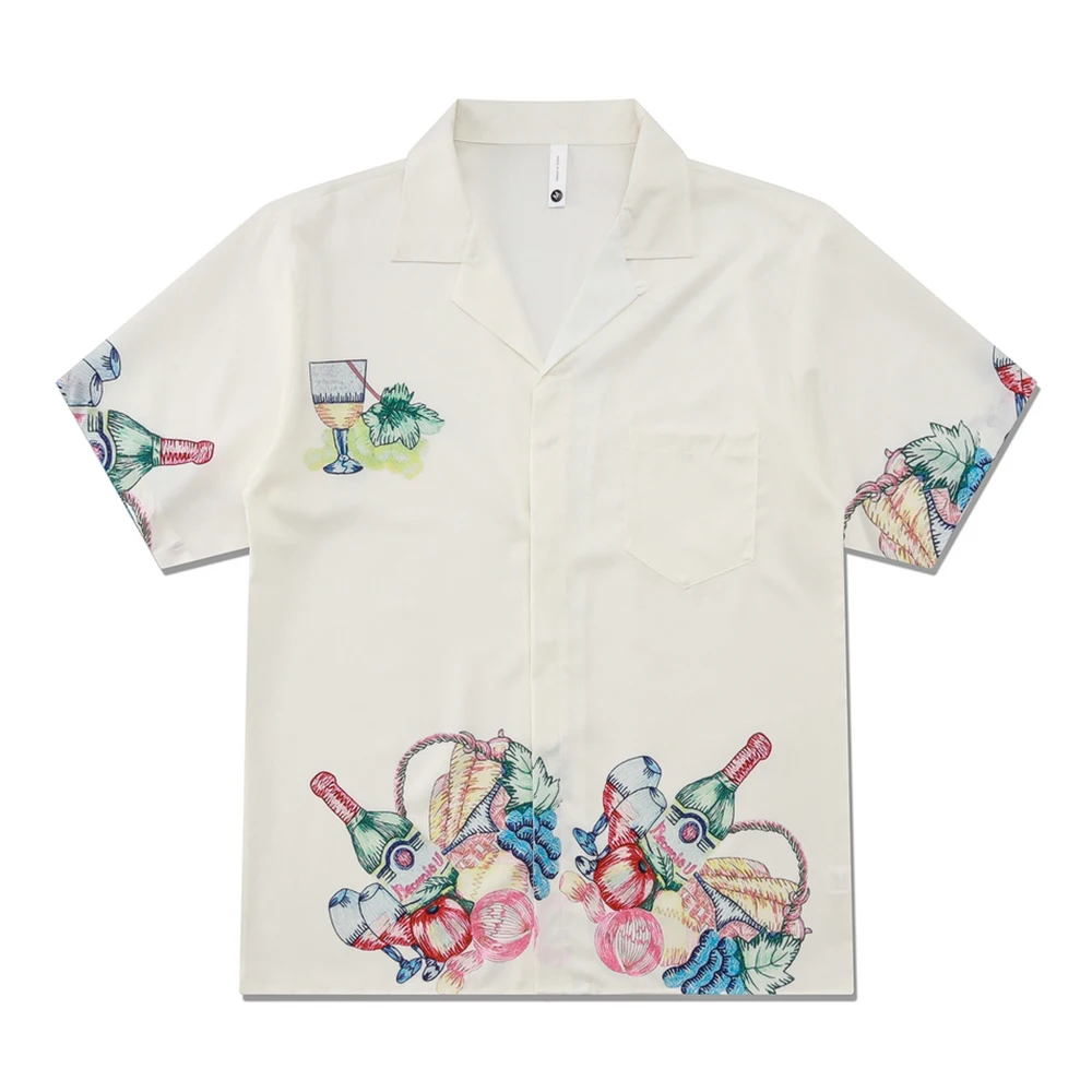 Printing Hawaiian Shirt Men Summer Beach Shirts Male Top