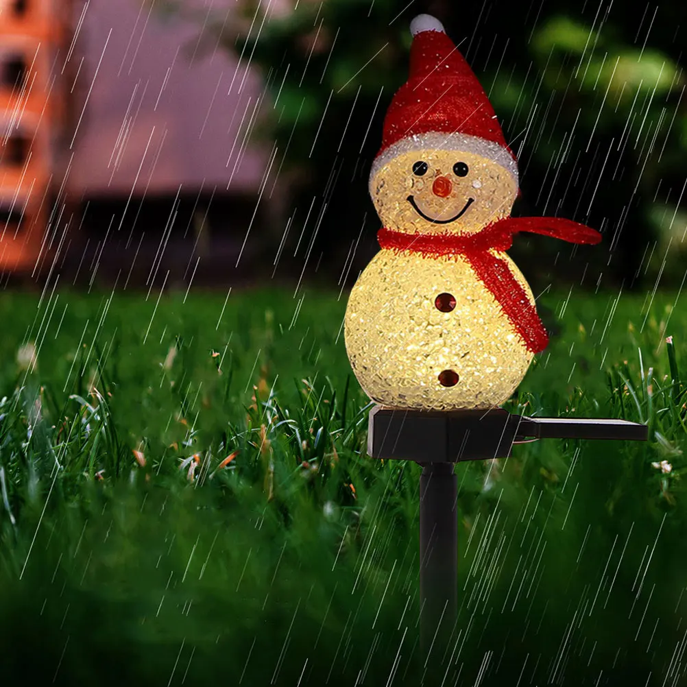 

2 Pcs Snowman Christmas outside Decor Solar Ground Lights Garden Ornaments Outdoor EVA