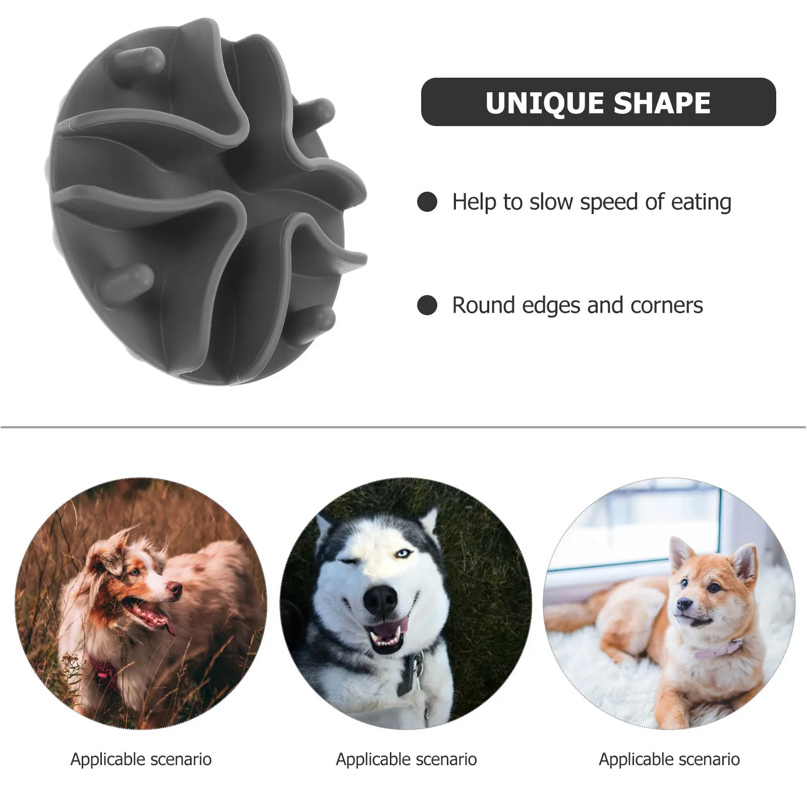 Slow Feeder Dog Bowl Insert Easy Clean Silicone Food Divider for Dry Wet Food Healthy Eating Anti Bloat