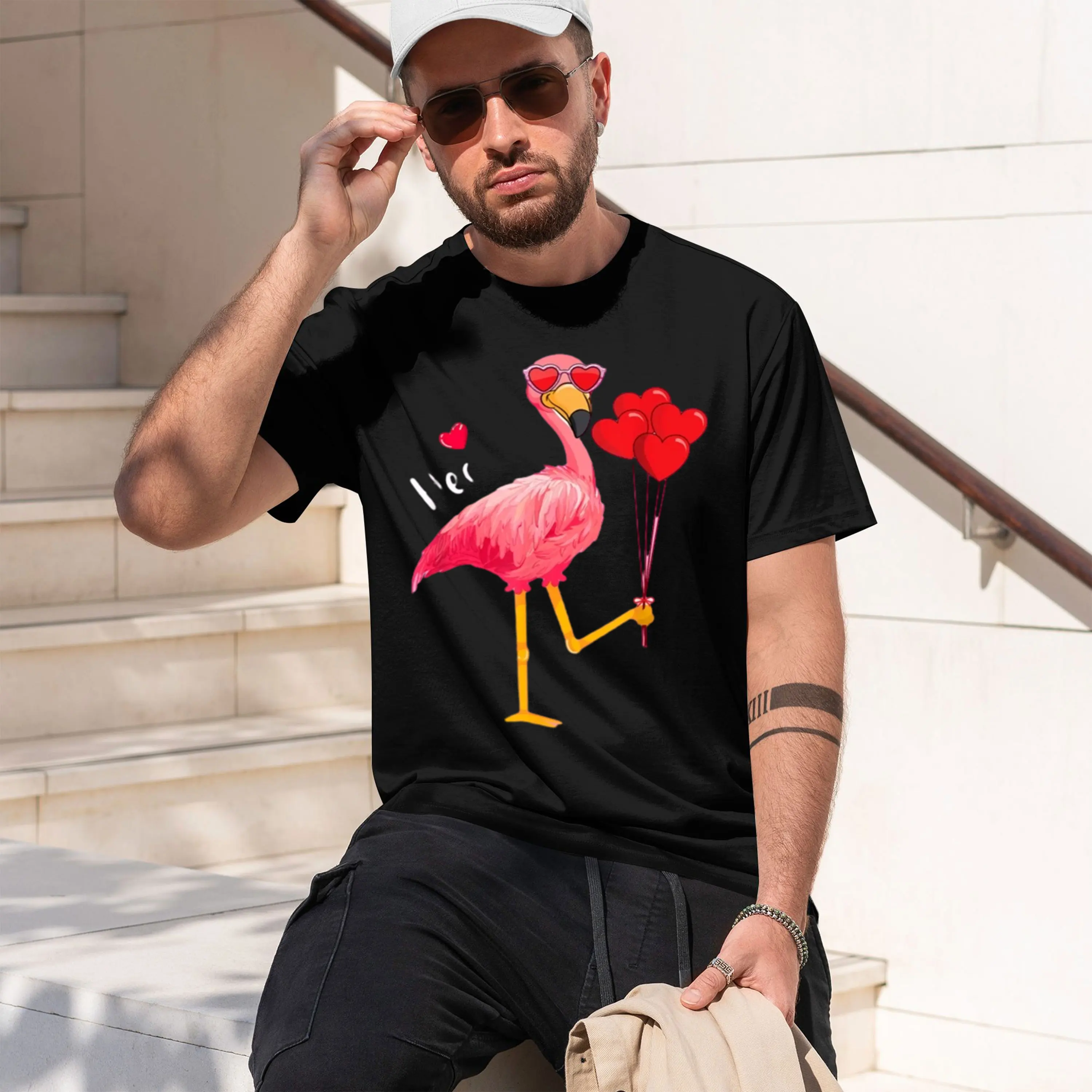 I Steal Hes Funny Flamingo Lover Valentine is Day Quotes Mens Clothing Grh Shirt Mens Retro Washed Tees 2026 New Model Short-sle