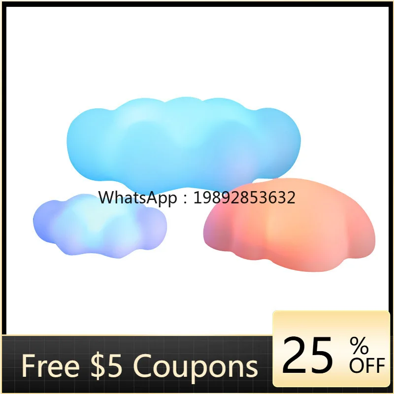 

XL Glowing Cloud Lamp Outdoor Stool Christmas Atmosphere Solar Landscape Decoration Floor Ornament