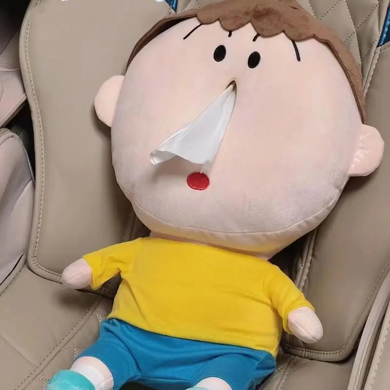 Kawaii Crayon Shinchan Bohchan Plush Tissue Box Cover Soft Fluffy Anime Doll Household Desktop Storage Ornament Birthday Gift