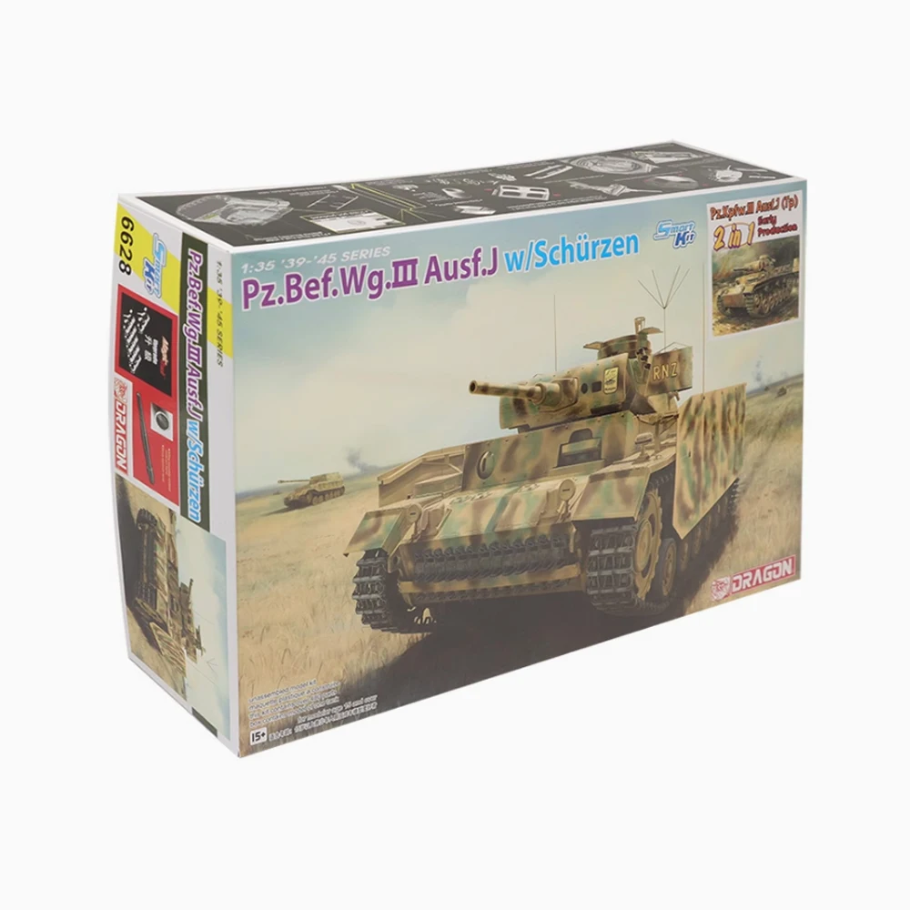 

Dragon 6628 1/35 Scale Pz Bef Wg III Ausf J /Pz III Ausf J (Tp) Early Tank Display Hobby Craft Toy Plastic Assembly Model Kit