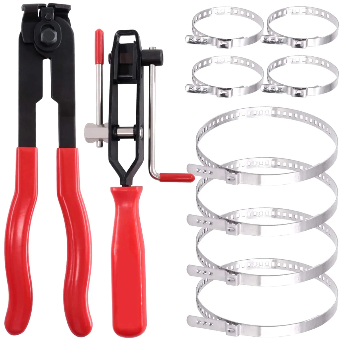 

10pcs CV Joint Boot Clamp Pliers with 8pcs CV Boot Clamps Car Banding Hand Tool Kit for Drive Shaft Axle Joint Auto Hose Banding