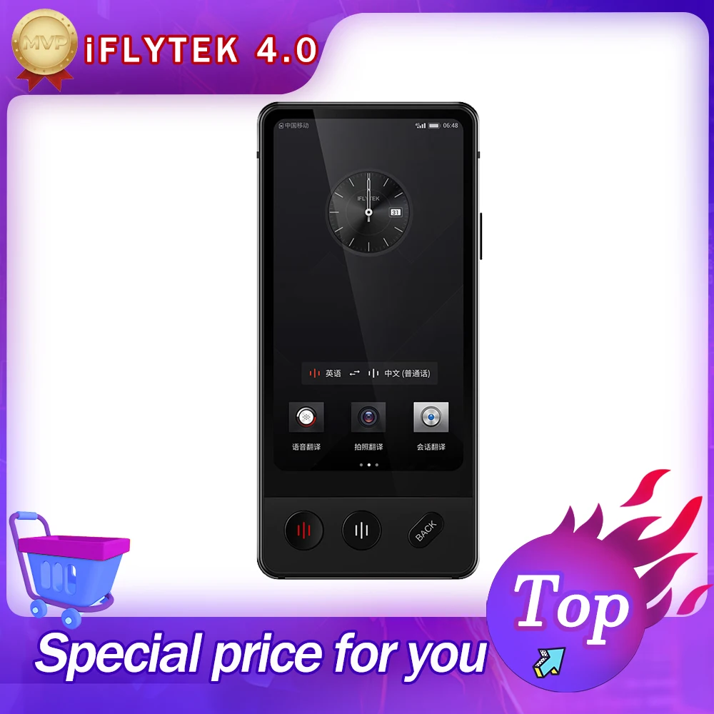 Iflytek Translator iFLYTEK 4.0 dual screen translator Instant Translator mini Portable Smart AI Voice Language Travel Business