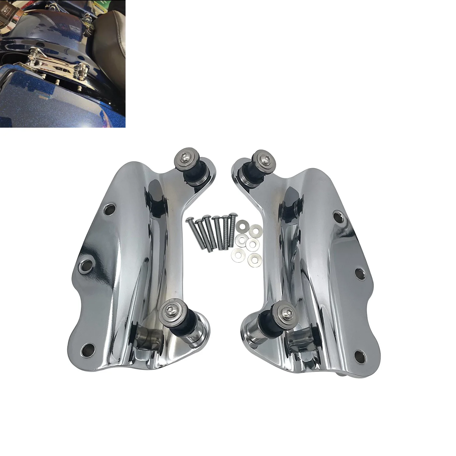 Chrome Detachable Sissy Bar Rack 4 Point Docking Hardware Mounting Kit For Harley Touring  Models 2009-2013