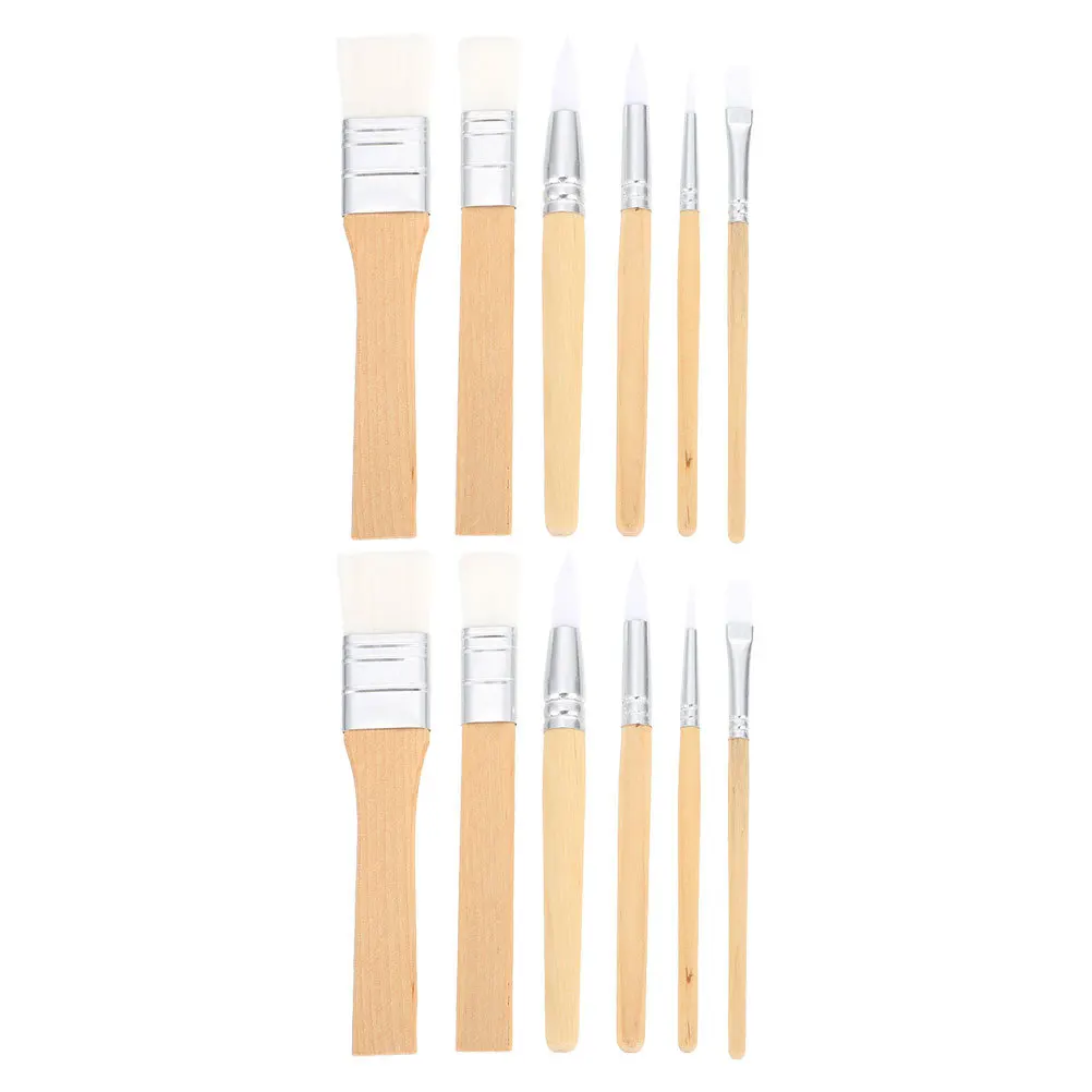 

2Sets Professional Watercolor Brushes Nylon Bristles Ergonomic Wood Handle Precision Detailing Suitable for Acrylic Oil Painting