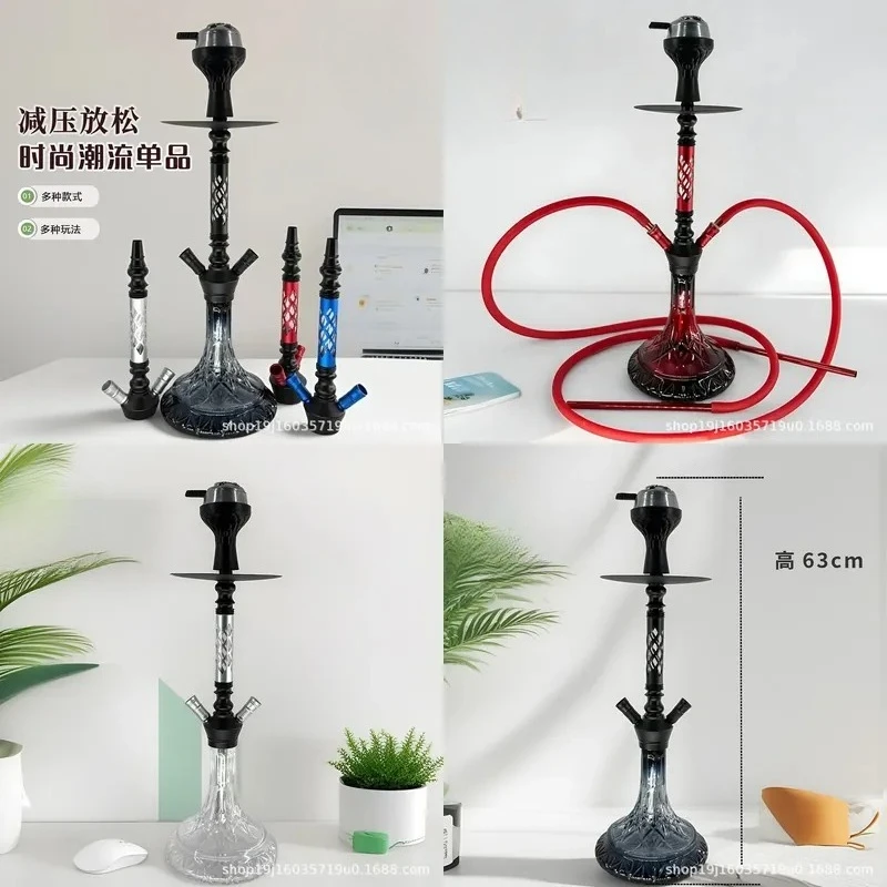Bar KTV night tide play special high-end Arab shisha full set medium glass double tube hookah