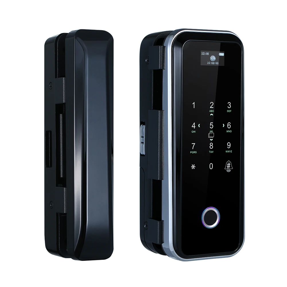 

Умный замок для стеклянных дверей с отпечатком пальца, 4 способа разблокировки, интеллектуальная аудионавигация, дистанционное управление, защита от подглядывания и взлома, сенсорный экран