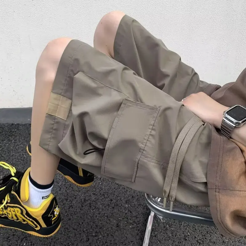 

Американские дышащие шорты для спецодежды, мужские летние шорты для спецодежды, летние широкие повседневные брюки с пятью четверками, брюки